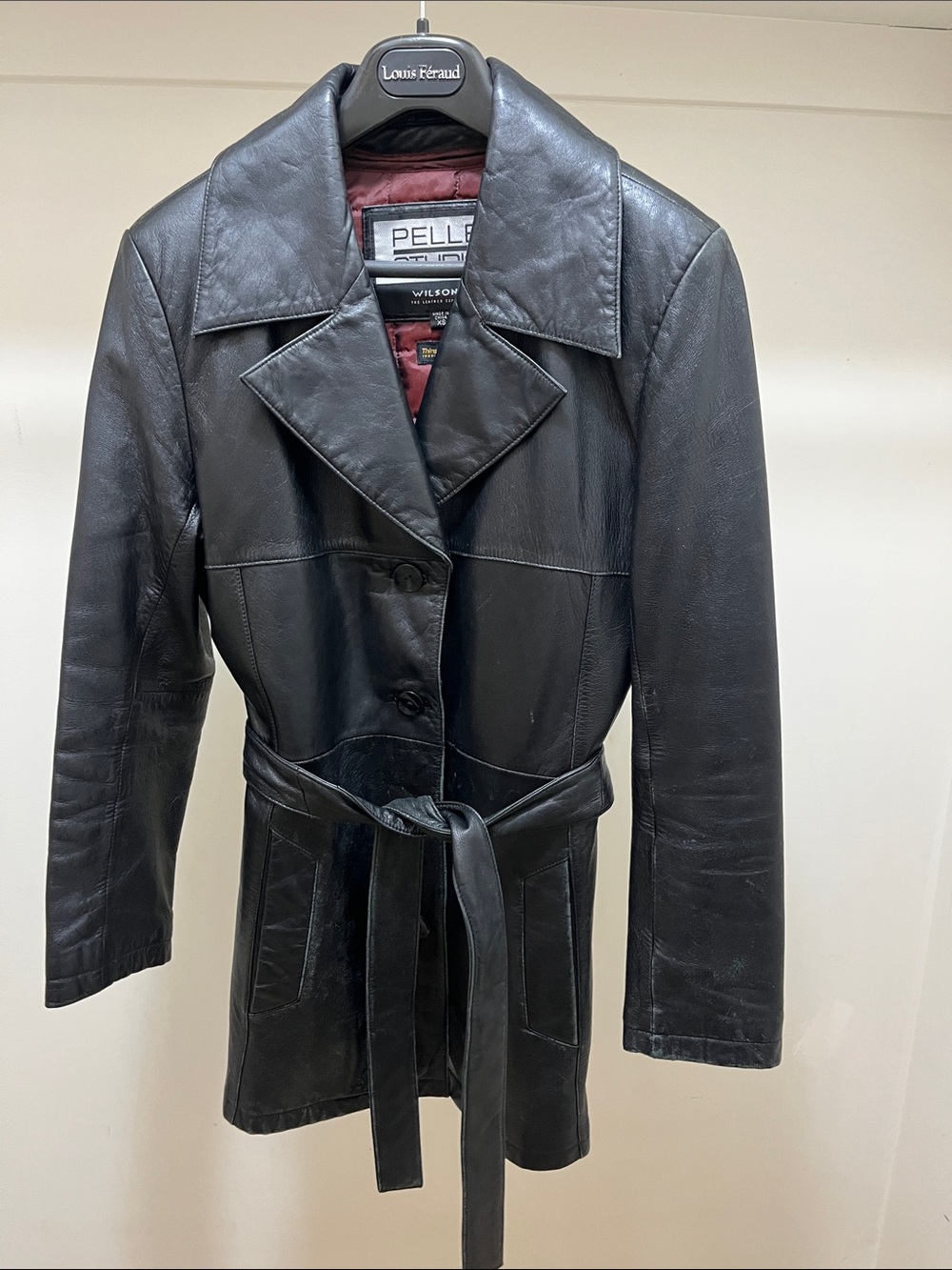 Pelle Studio Black Leather Belted Jacket